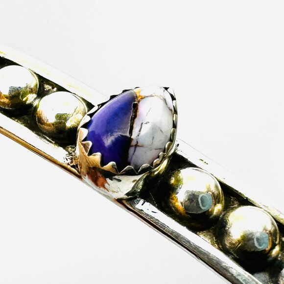 HaDa Sterling Silver Bracelet — Purple  Mojave Turquoise Cuff — NWT - Picture 10 of 13